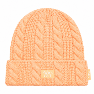 Advisory Board Crystals Cableknit Beanie - Carnelian Orange